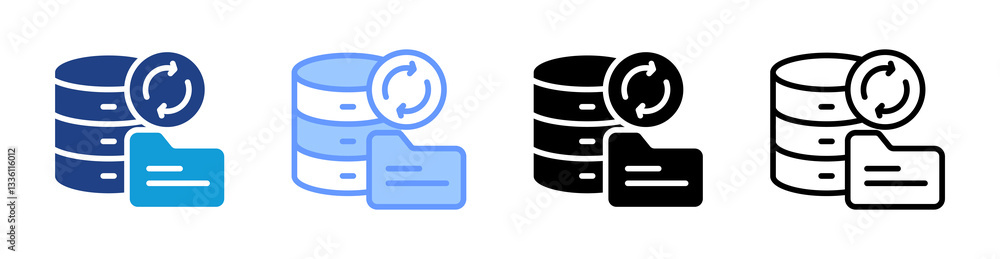 Poster Backup icon set multiple style collection