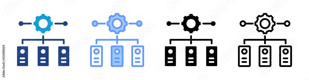 Poster Hypervisor icon set multiple style collection