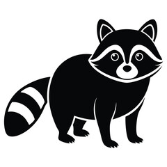 Raccoon silhouette vector illustration isolated on white background