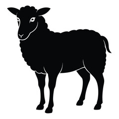 Sheep silhouette vector illustration isolated on white background