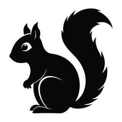 Squirrel silhouette vector illustration isolated on white background