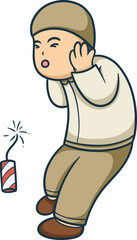 Cute Kid Character Muslim Cartoon