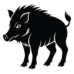 Wild boar silhouette vector illustration isolated on white background