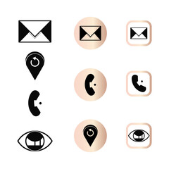 set of  icons,  uaefull icons for for template business card etc,  4 icons in one frame pngs