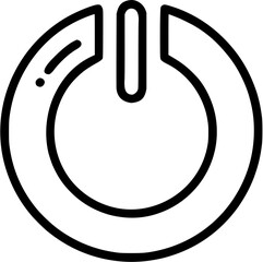 Power button in outline icon style, Technology and IT theme.