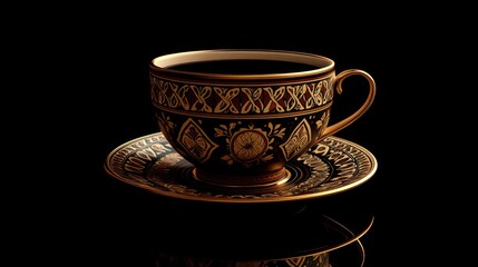 Elegant Ornate Teacup and Saucer