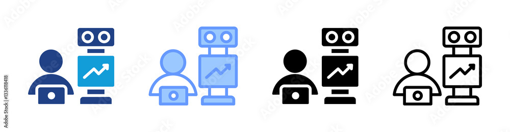 Poster Robotic Development icon set multiple style collection
