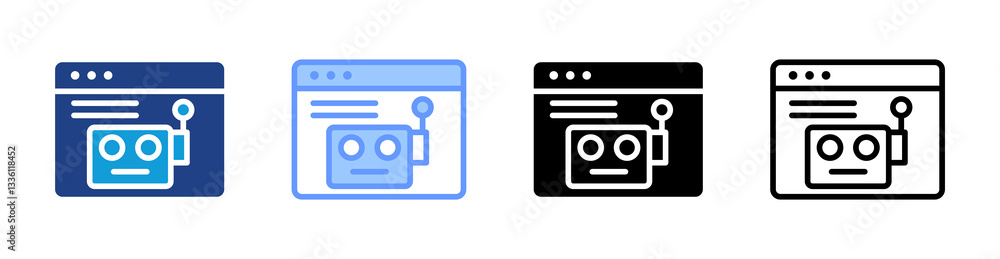 Aufkleber Robotic Software icon set multiple style collection