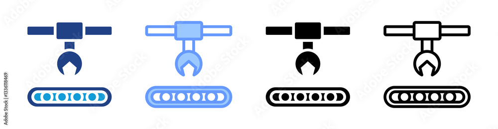 Poster Industrial Robot icon set multiple style collection