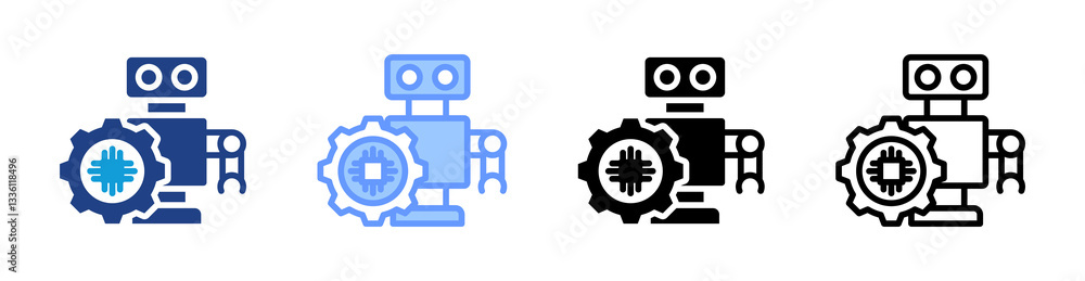 Poster Robotic Hardware icon set multiple style collection