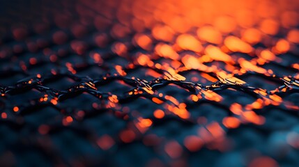 Glowing Solar Panel Surface Capturing Sunlight and Converting to Renewable Energy