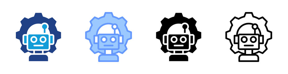 Robotic Manager icon set multiple style collection
