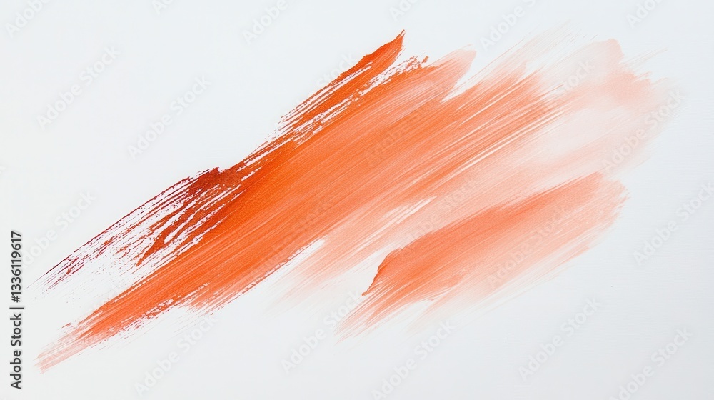 Poster single broad pencil strokes create a vibrant abstract artwork on a white background with soft orange