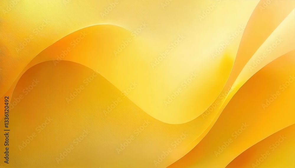 Poster flowing golden abstract waves with soft gradient background, elegant digital design for modern prese