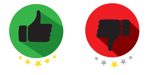 Like and dislike icons set. Thumbs up and thumbs down Vector  