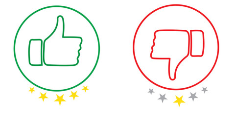Like and dislike icons set. Thumbs up and thumbs down Vector  