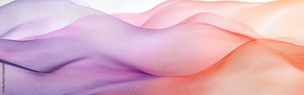 Poster soft pencil strokes gradient creating a serene atmosphere in gentle hues of purple and orange
