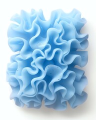 A vibrant blue loofah sponge with a textured surface, ideal for bathing, scrubbing, and enhancing bathroom aesthetics