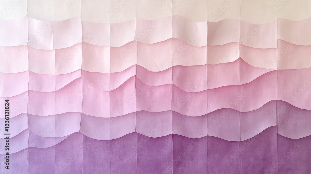 Poster soft gradient wall art features muted pink and pastel tones, creating a serene atmosphere in a moder