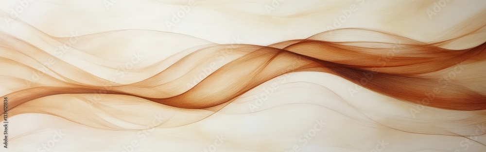 Leinwandbilder Soft flowing lines create an abstract composition in muted tones reflecting tranquility and movement
