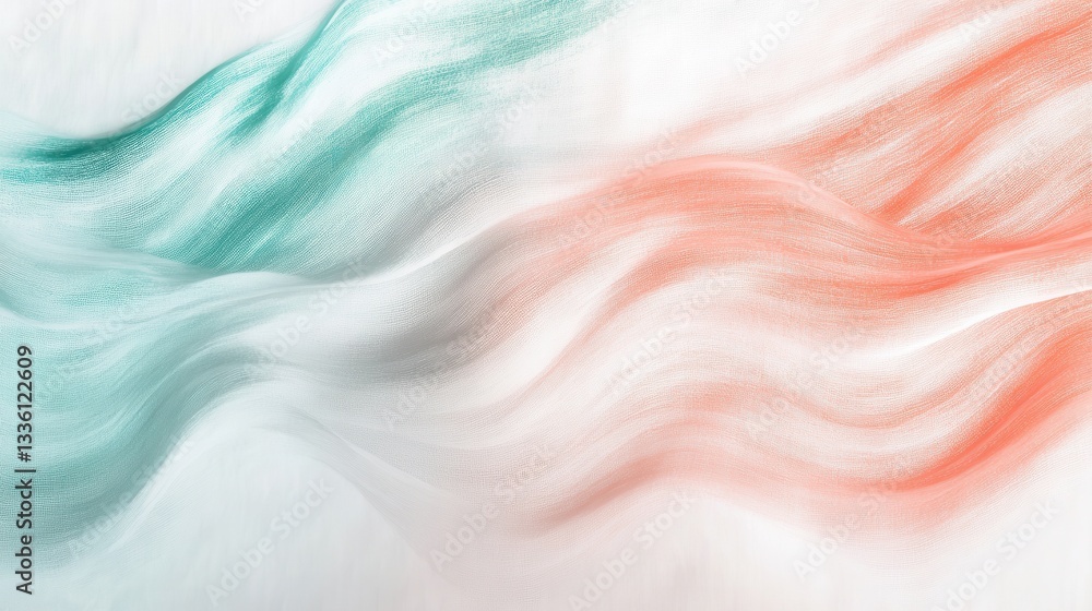 Poster flowing colors on a minimalist background create a soothing visual effect with a touch of abstractio