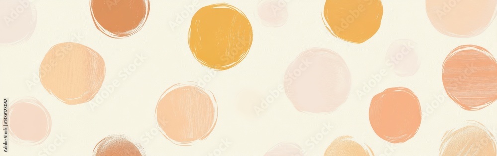 Poster minimalist pencil strokes create soft pastel amber dots on a neutral background for a calming artist