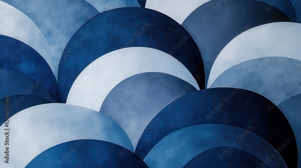 Aufkleber Gradient of minimalist pencil strokes showcases subtle variations in blue tones emphasizing a serene aesthetic