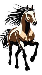 Obraz premium Majestic Horse with Flowing Mane Vector Art for Equine Design Enthusiasts