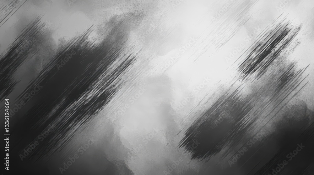 Fototapete Elegant backdrop featuring muted gray pencil strokes with flowing textures and dynamic movement in an abstract style