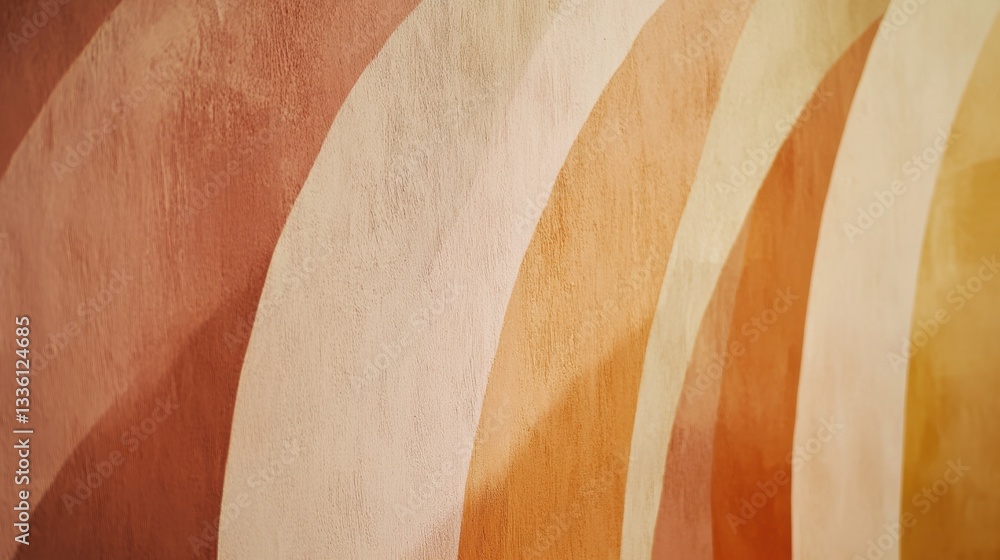 Fototapete exploring elegant arcs in muted amber tones with smooth pencil strokes on textured surfaces