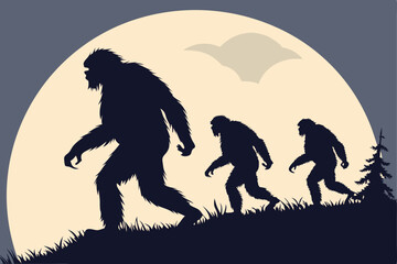 Bigfoot Silhouette Icons For Creative and Artistic Branding