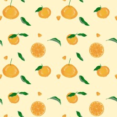 Orange seamless pattern with soft orange background 