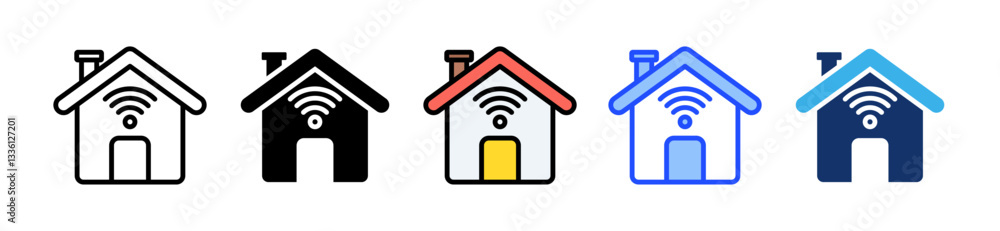 Aufkleber smart home icon set with multiple style collection