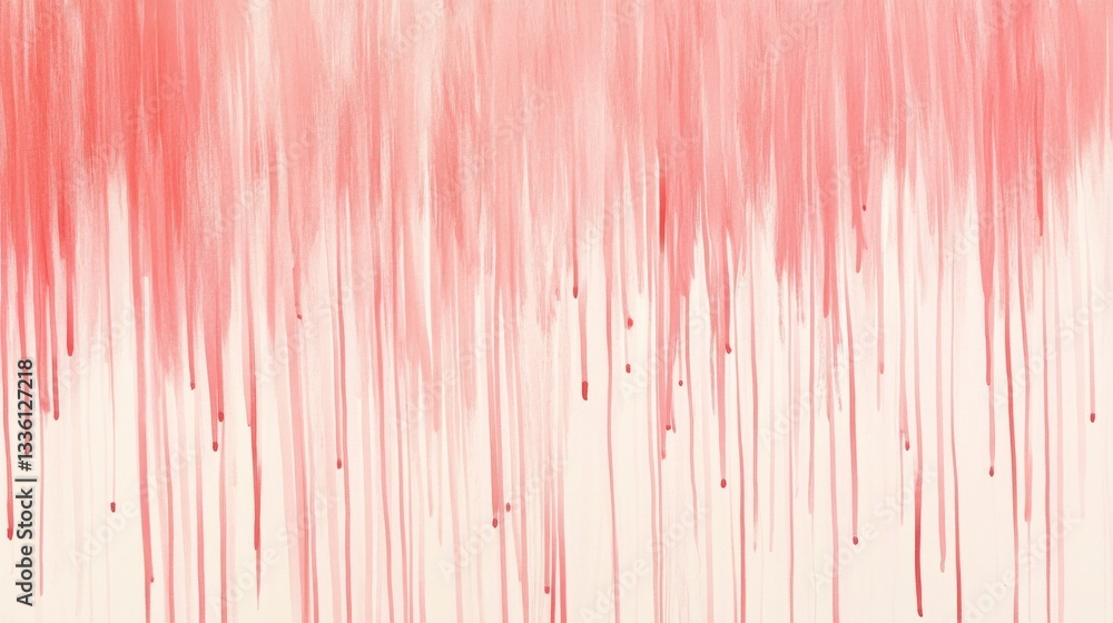 Poster abstract pastel coral pencil strokes create a calming backdrop with gentle drips and delicate hues