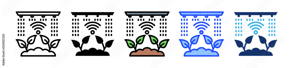 Poster agriculture icon set with multiple style collection