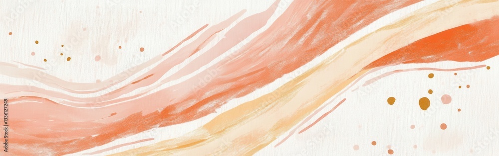 Leinwandbilder abstract pastel design featuring coral and amber dashed lines with a soft backdrop