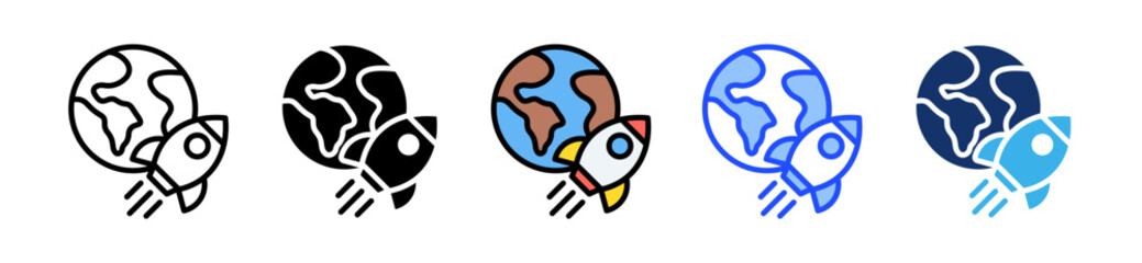 Aerospace Icon Set With Multiple Style Collection