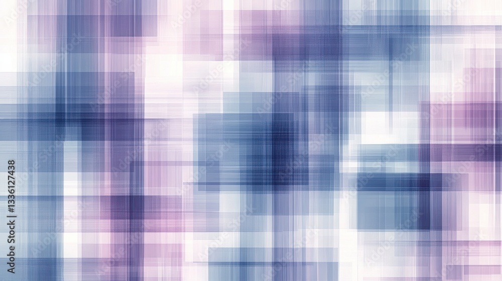 Poster mosaic of muted blue tones with abstract grids creating a dynamic and tranquil visual experience
