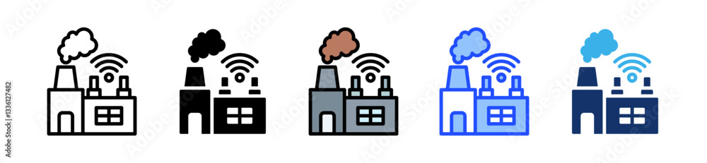 Poster industry icon set with multiple style collection