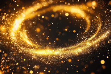 Golden glitter swirl abstract background design,