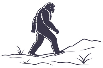 Fototapeta premium Exploring the Forest: Bigfoot Silhouettes in Icon Form