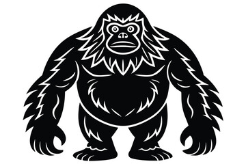 Obraz premium Silhouettes of the Unknown: Bigfoot Icons for All