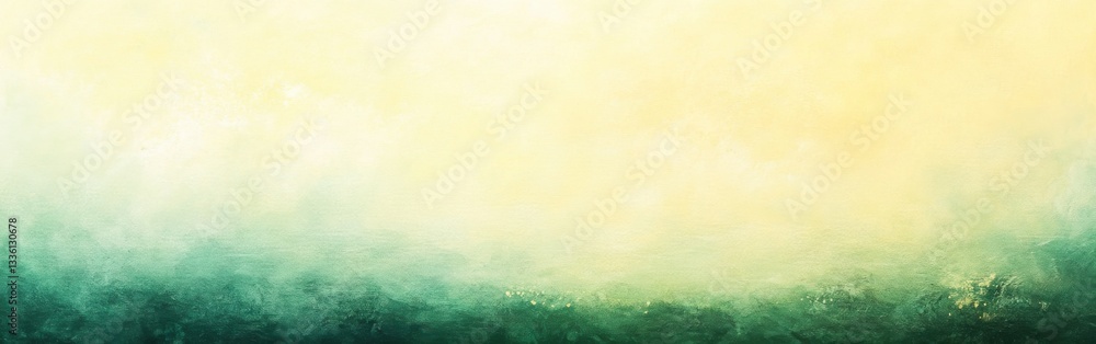 Poster soothing gradient of emerald green fading to soft yellow creating a calming atmosphere