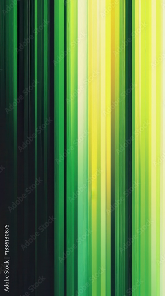 Poster striped pattern showcasing a vibrant gradient of green hues transitioning from deep shades to bright