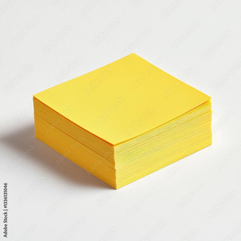 Poster Vibrant stack of sticky notes arranged neatly on a clean surface for organizing thoughts or reminders