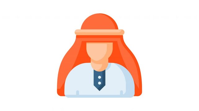 Animated muslim with people sign symbol. Suitable for hajj, ramadan, muslim, ramadan, islam, mubarak, kareem, religion, celebration, fasting, culture, religious, moslem and eid mubarak