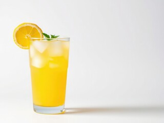 Fototapeta premium Refreshing Iced Orange Drink with Lemon and Mint