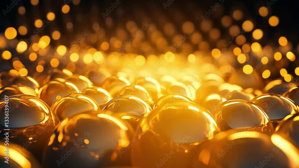 Poster lots of beautiful chaotic and slow translucent spheres on a dark background. suitable for abstract d