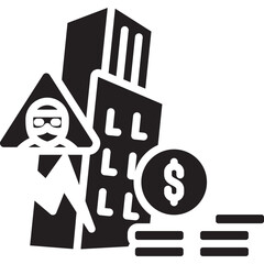 Insolvency icon in Glyph Style. Simple Vector Design. Simple Vector Glyph Icon