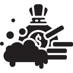 Money Laundering icon in Glyph Style. Simple Vector Design. Simple Vector Glyph Icon